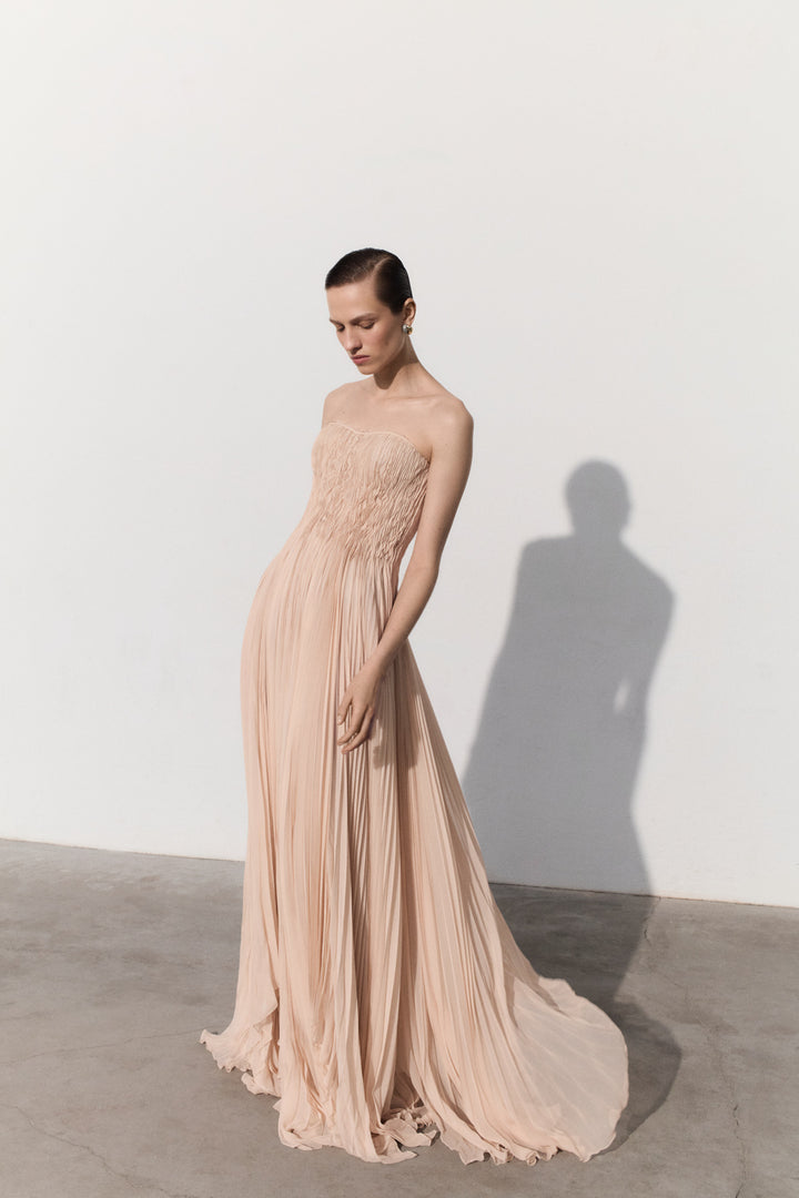 Strapless Chiffon Dress