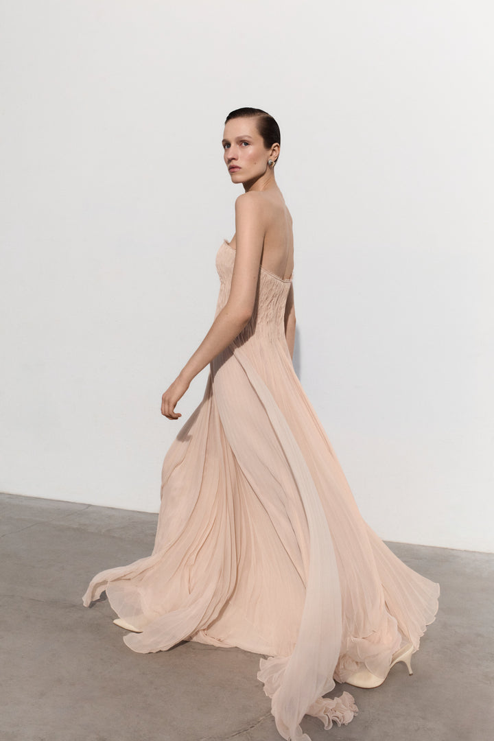Strapless Chiffon Dress