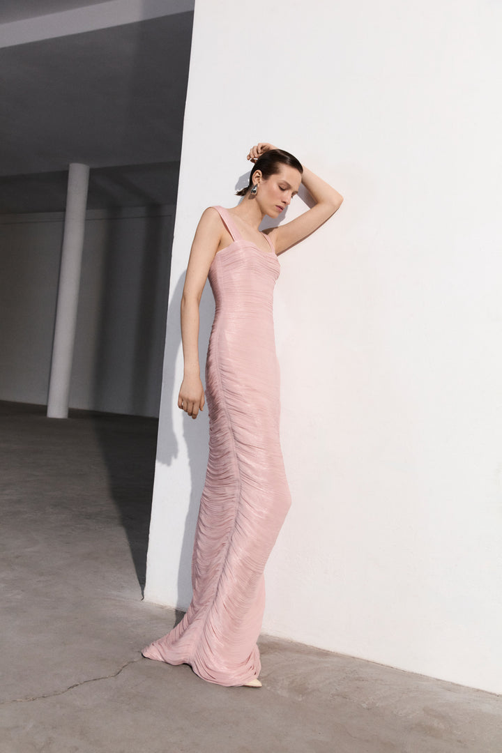 Hand Pleated Silk Dress