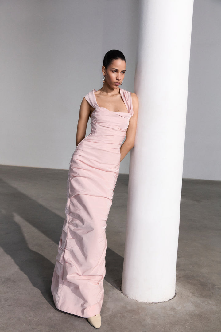 Asymmetrical Taffeta Dress