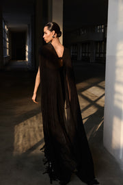 Pleated Chiffon Cape