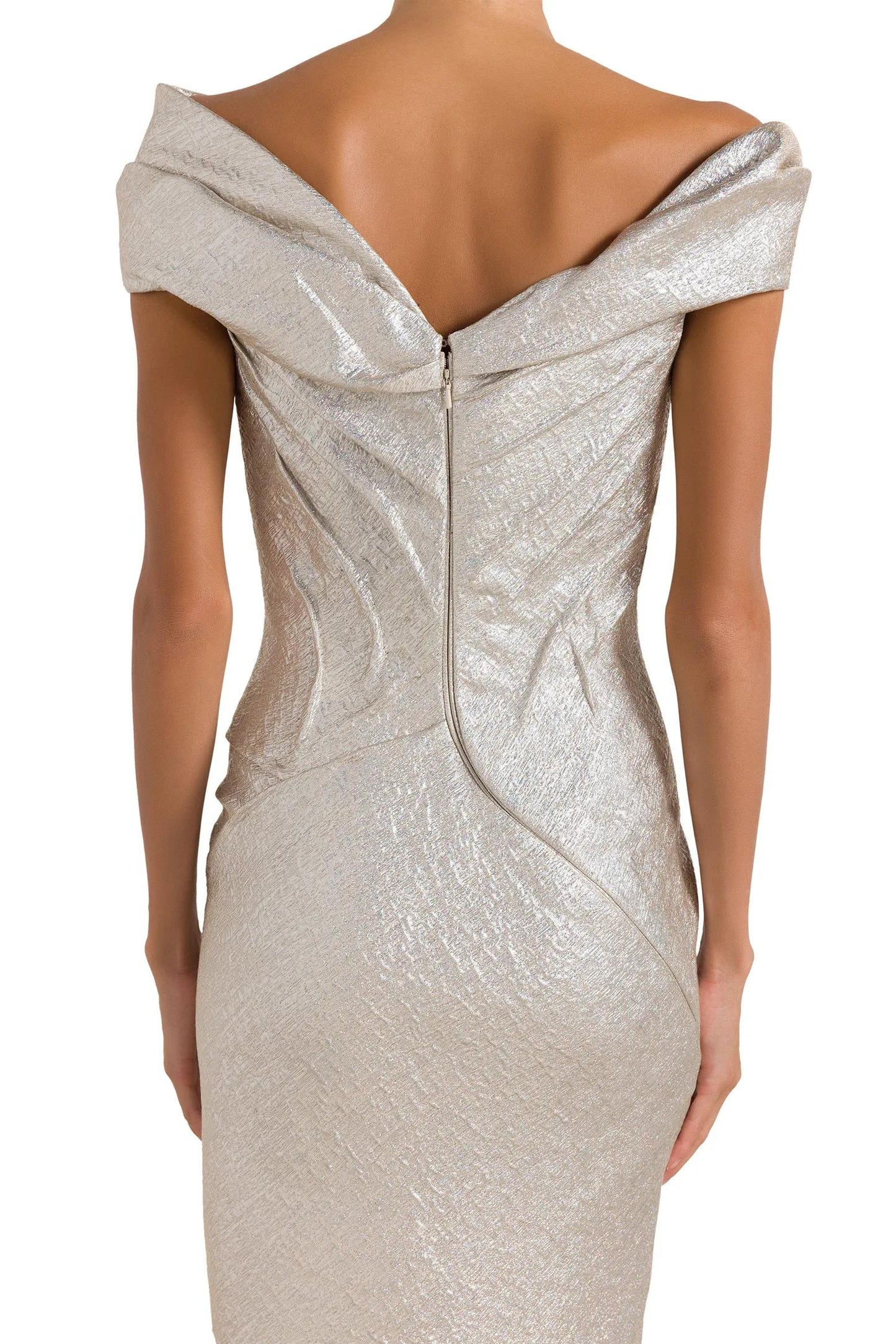 Metallic Midi Couture Dress