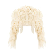 Cape Styled With Strapless Chiffon Georgette Pleated Dress