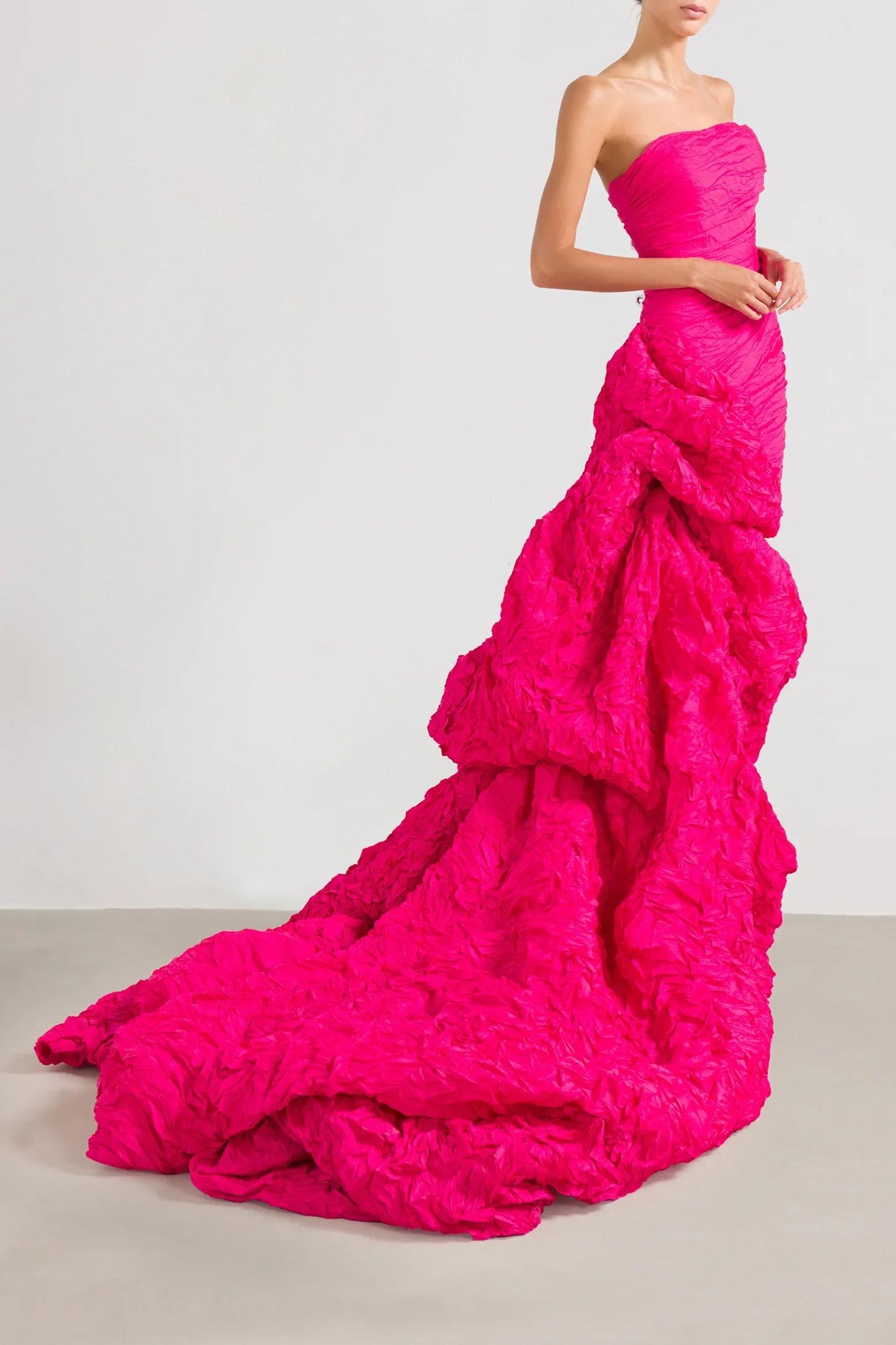 Crushed Taffeta Couture Dress