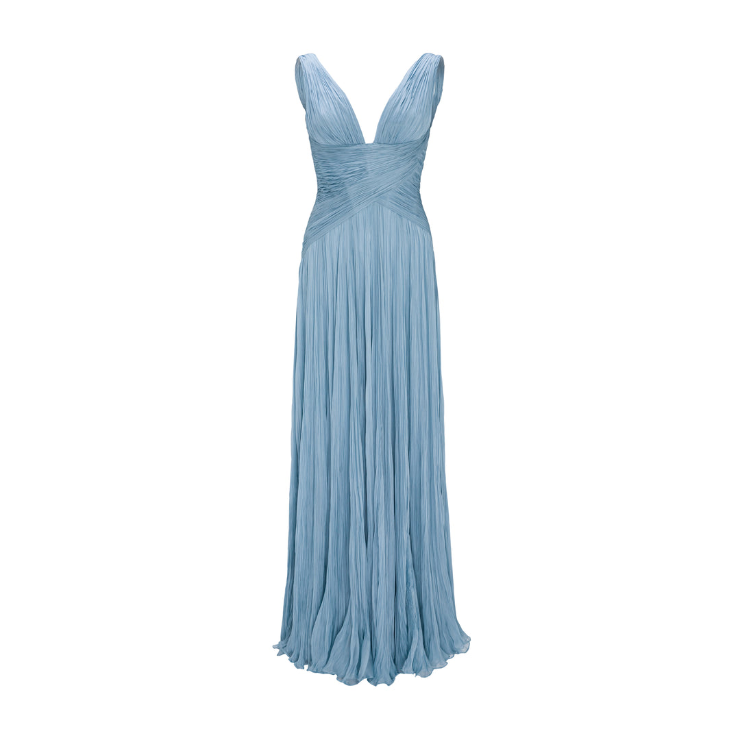 Lettuce Hem Pleated Silk Gown MARMAR HALIM FASHION DESIGN LLC Lettuce Hem Pleated Silk Gown MARMAR HALIM FASHION DESIGN LLC
