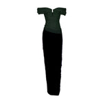 Load image into Gallery viewer, Off Shoulder hand pleated mikado top and hand pleated Taffeta skirt
