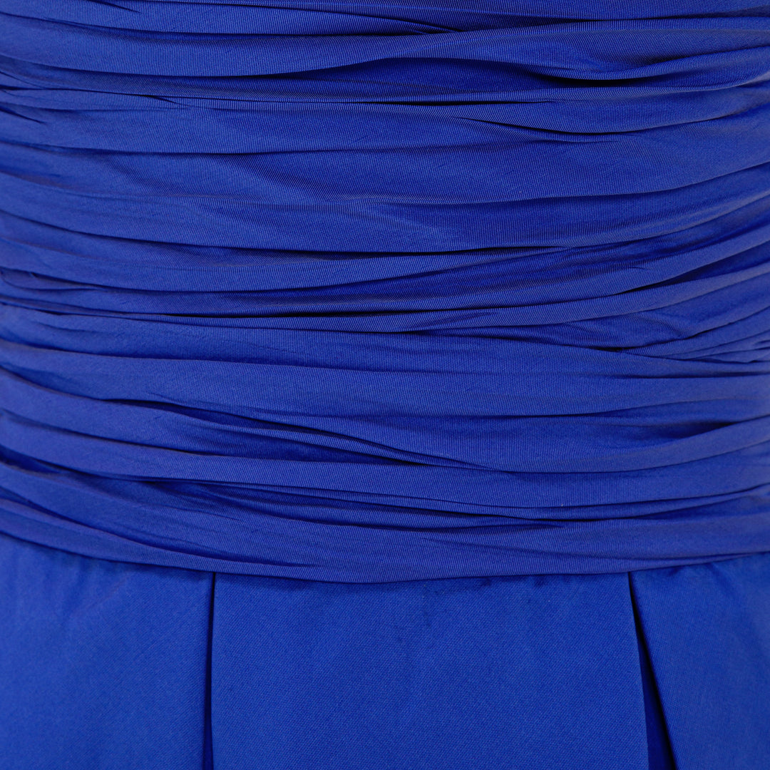 Column Pleated Taffeta Gown