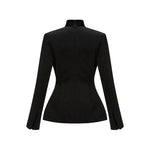 Load image into Gallery viewer, Satin Duchess Jacket With Embroidered Brooch