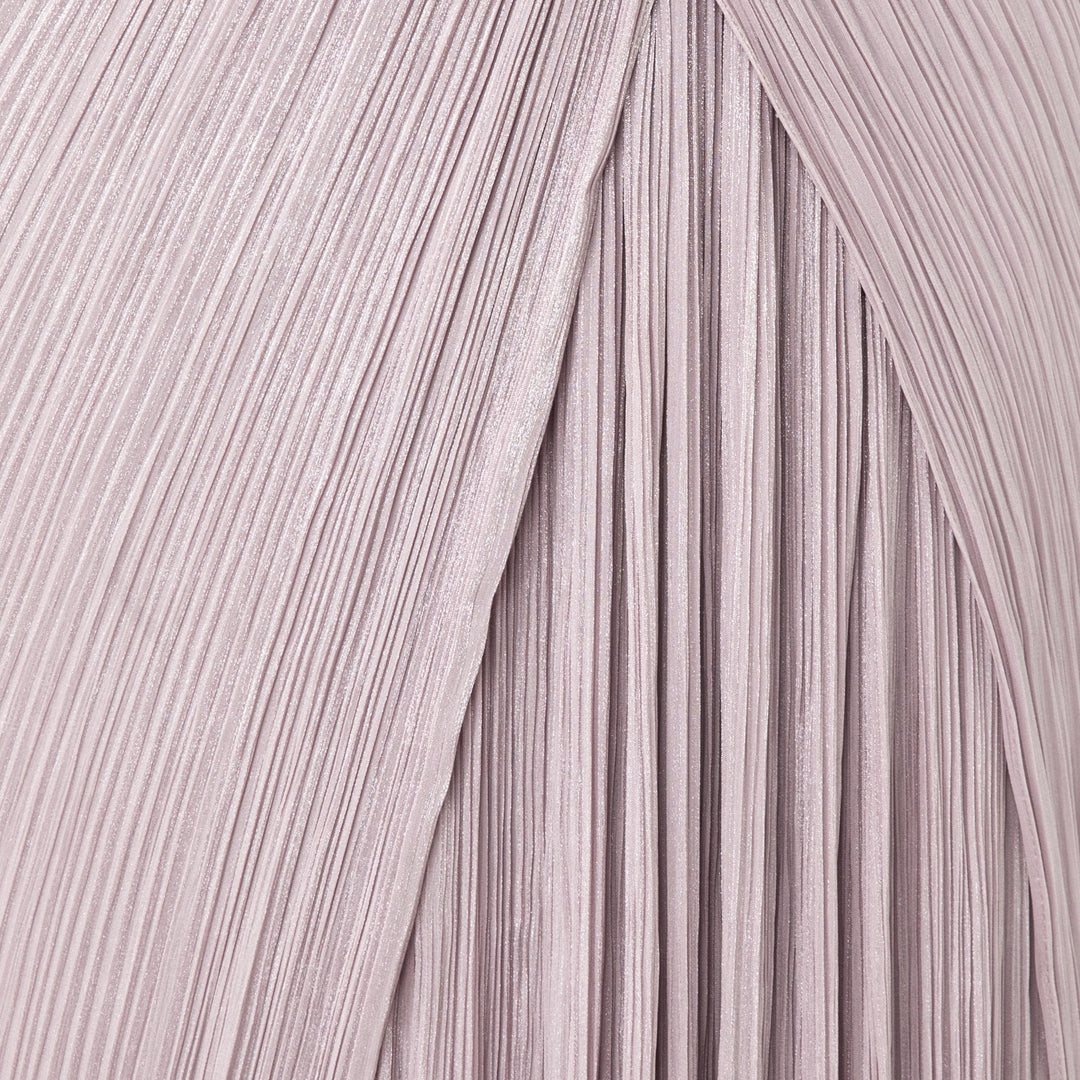 One Shoulder Pleated Silk Dress