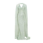 Load image into Gallery viewer, Pleated Silk Capelet Gown
