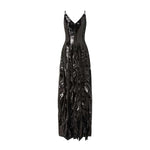 Load image into Gallery viewer, A-line Sequins Dress With Chiffon Details