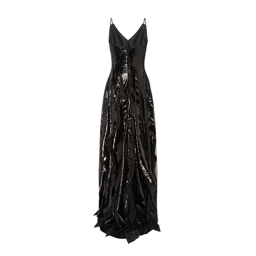 A-line Sequins Dress With Chiffon Details