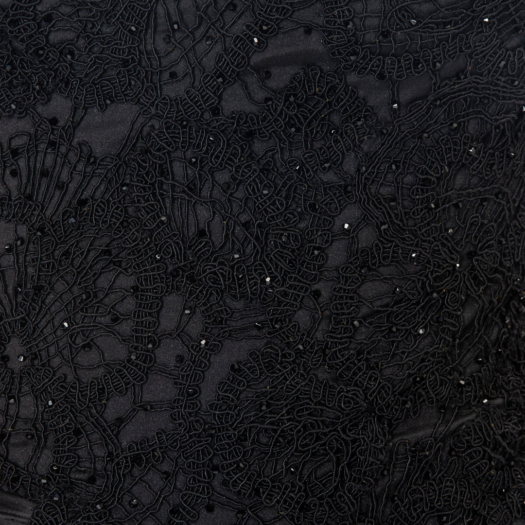 Strapless hand pleated draped taftah dress