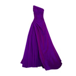 Load image into Gallery viewer, One shoulder draped tafeta gown with slit
