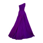 Load image into Gallery viewer, One shoulder draped tafeta gown with slit
