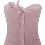 Load image into Gallery viewer, STRAPLESS CHIFFON GEORGETTE DRESS WITH EMBROIDERED PETALS ON BUST
