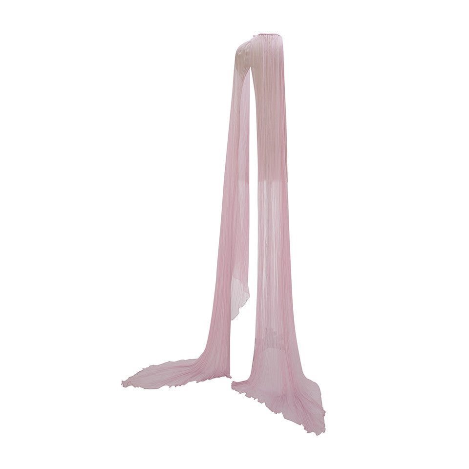 STRAPLESS CHIFFON GEORGETTE DRESS WITH EMBROIDERED PETALS ON BUST