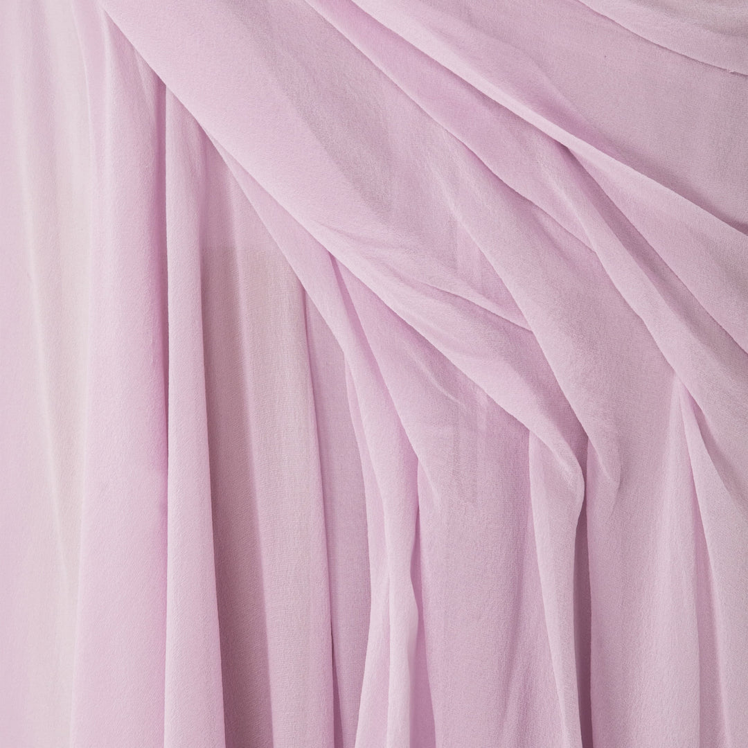 Asymmetrical Draped Chiffon Dress