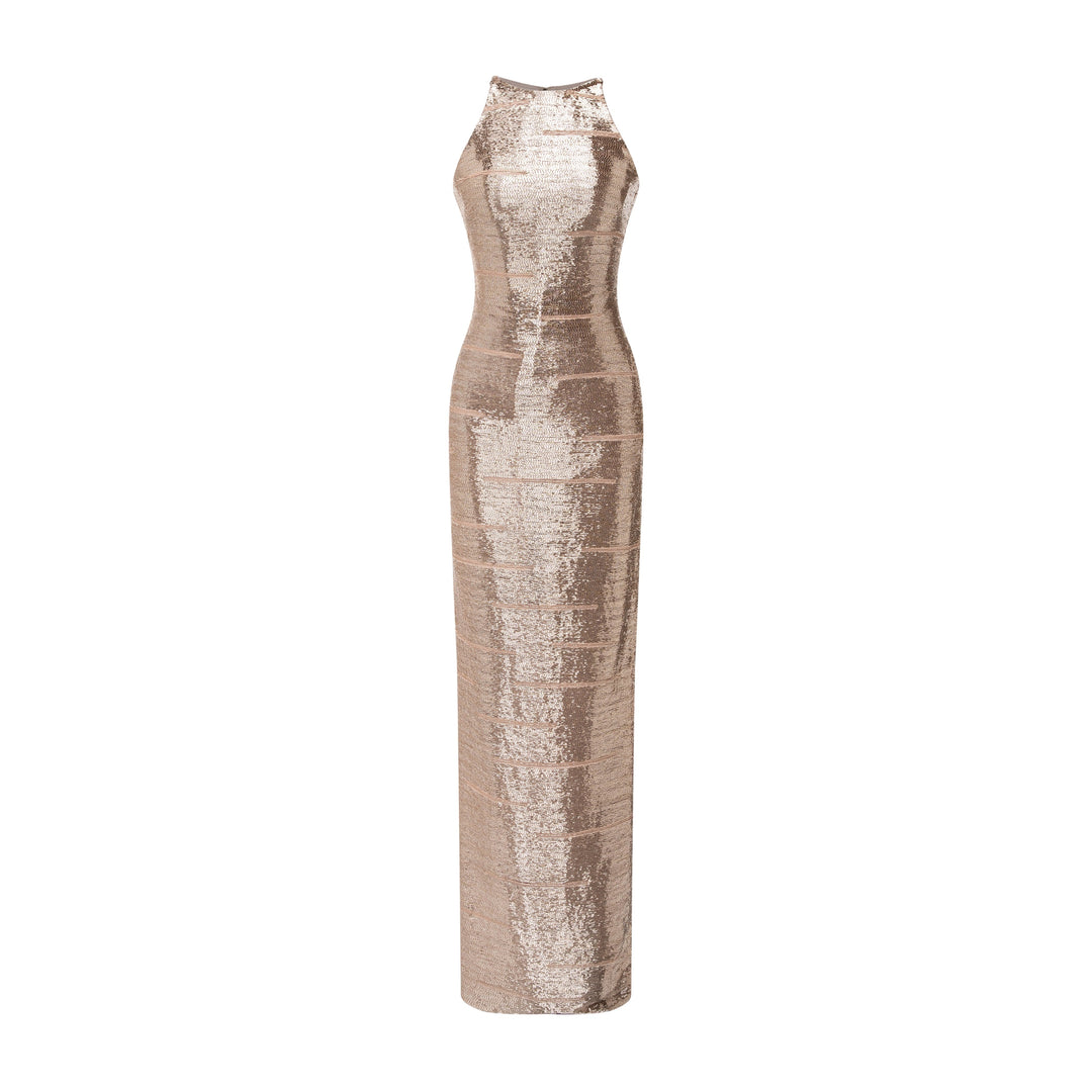 High Neck Embroidery Dress