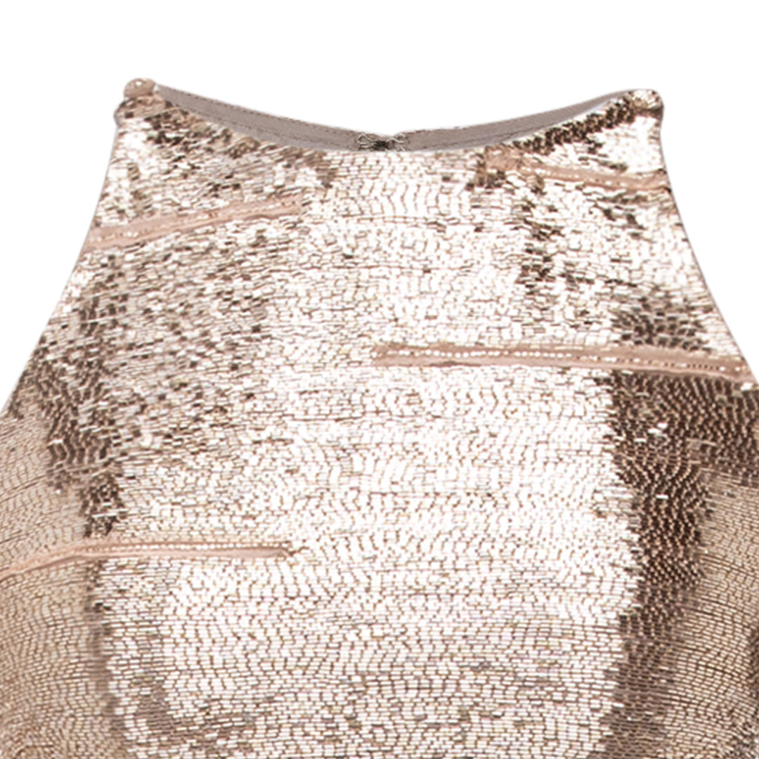 High Neck Embroidery Dress