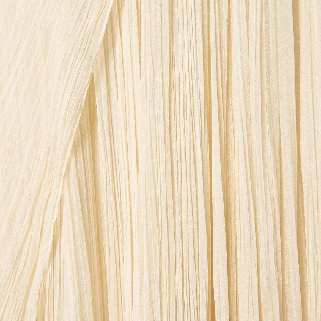 Strapless Silk Georgette Pleated Dress