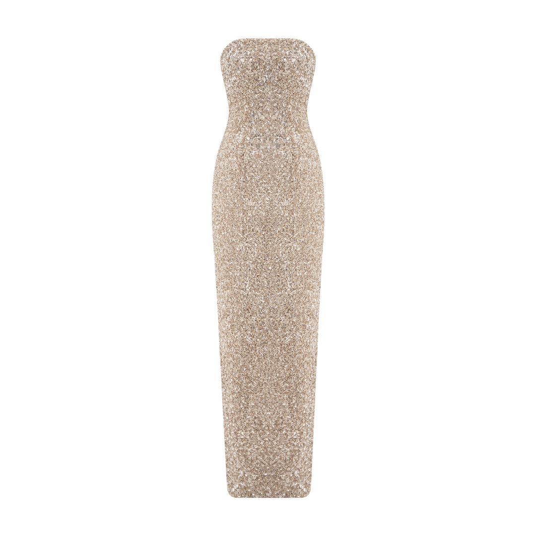 Strapless Embroidered Dress