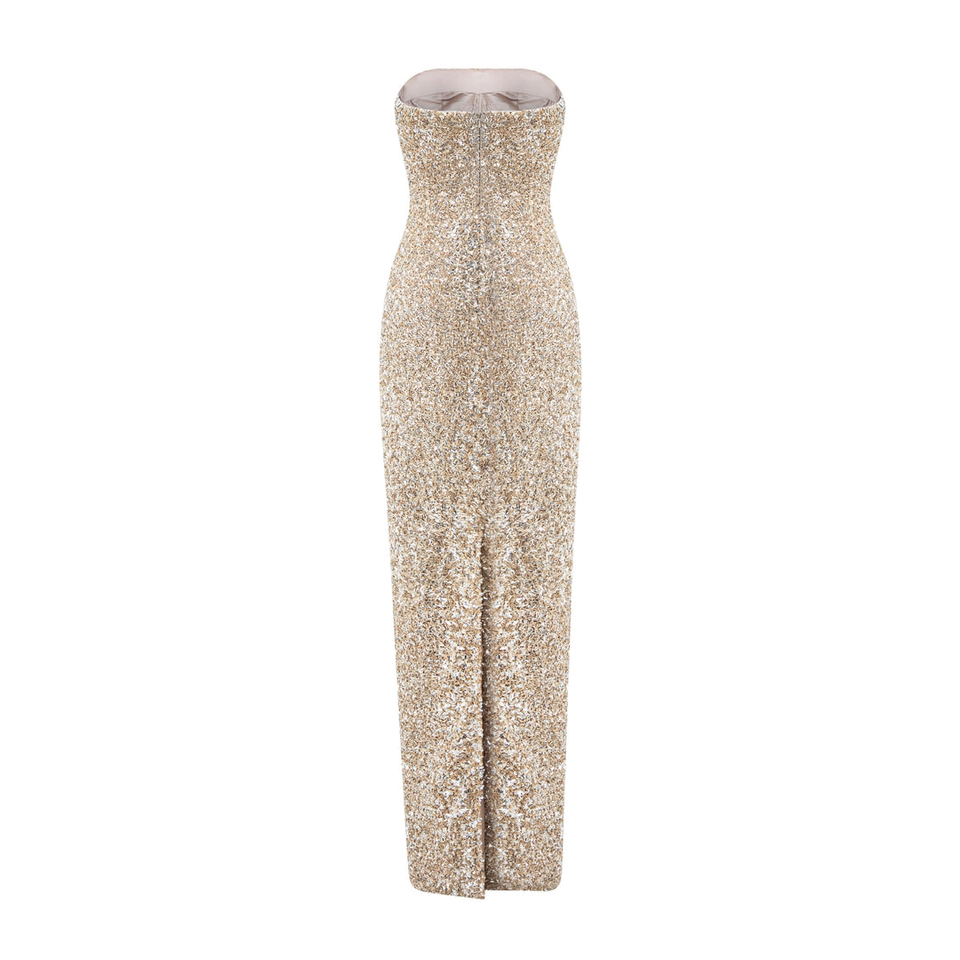 Strapless Embroidered Dress