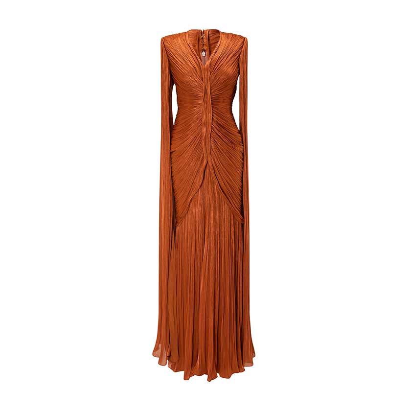 Pleated Silk Dress