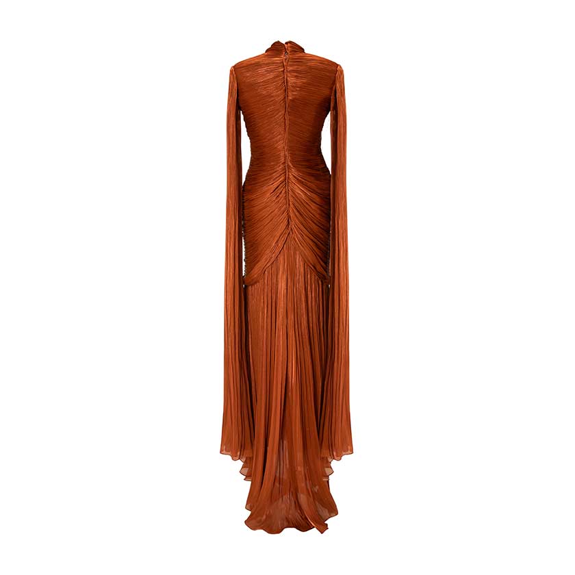 Pleated Silk Dress