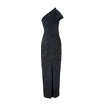 Load image into Gallery viewer, One Shoulder Pleated Taffeta Dress