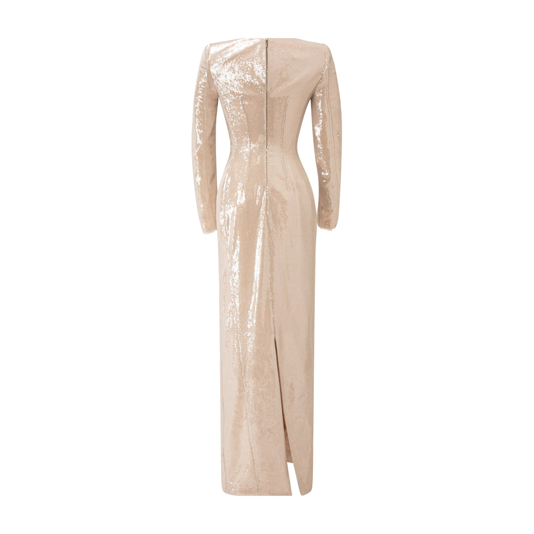 High Neck Sequins Dress
