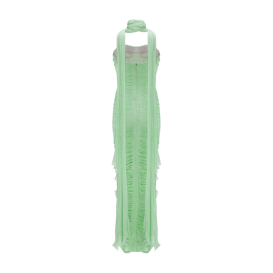 Ruched-Sash Silk Gown MARMAR HALIM FASHION DESIGN LLC Ruched-Sash Silk Gown MARMAR HALIM FASHION DESIGN LLC