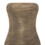 Load image into Gallery viewer, STRAPLESS SILK HAND PLEATED DRESS WITH HAND PLEATED CAPE
