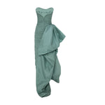 Load image into Gallery viewer, STRAPLESS PLEATED TAFFETA DRESS WITH DRAPED OVER SKIRT
