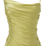 Load image into Gallery viewer, SILK SATIN DRAPED DRESS WITH DETAILED BACK
