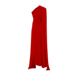 Load image into Gallery viewer, One shoulder cape-like sleeve  Crepe gown
