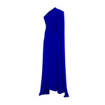 Load image into Gallery viewer, One shoulder cape-like sleeve  Crepe gown
