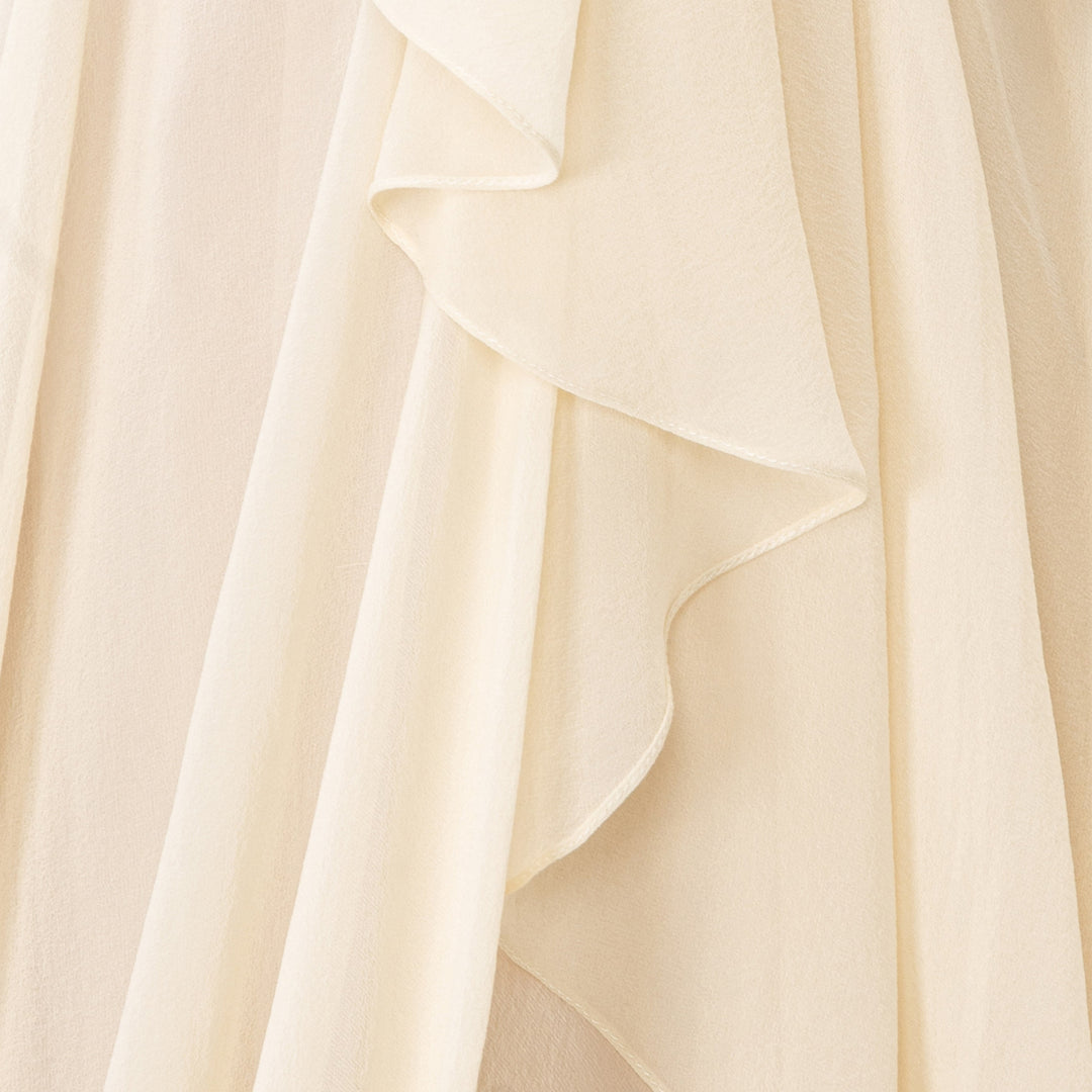 Asymmetrical Draped Chiffon Dress
