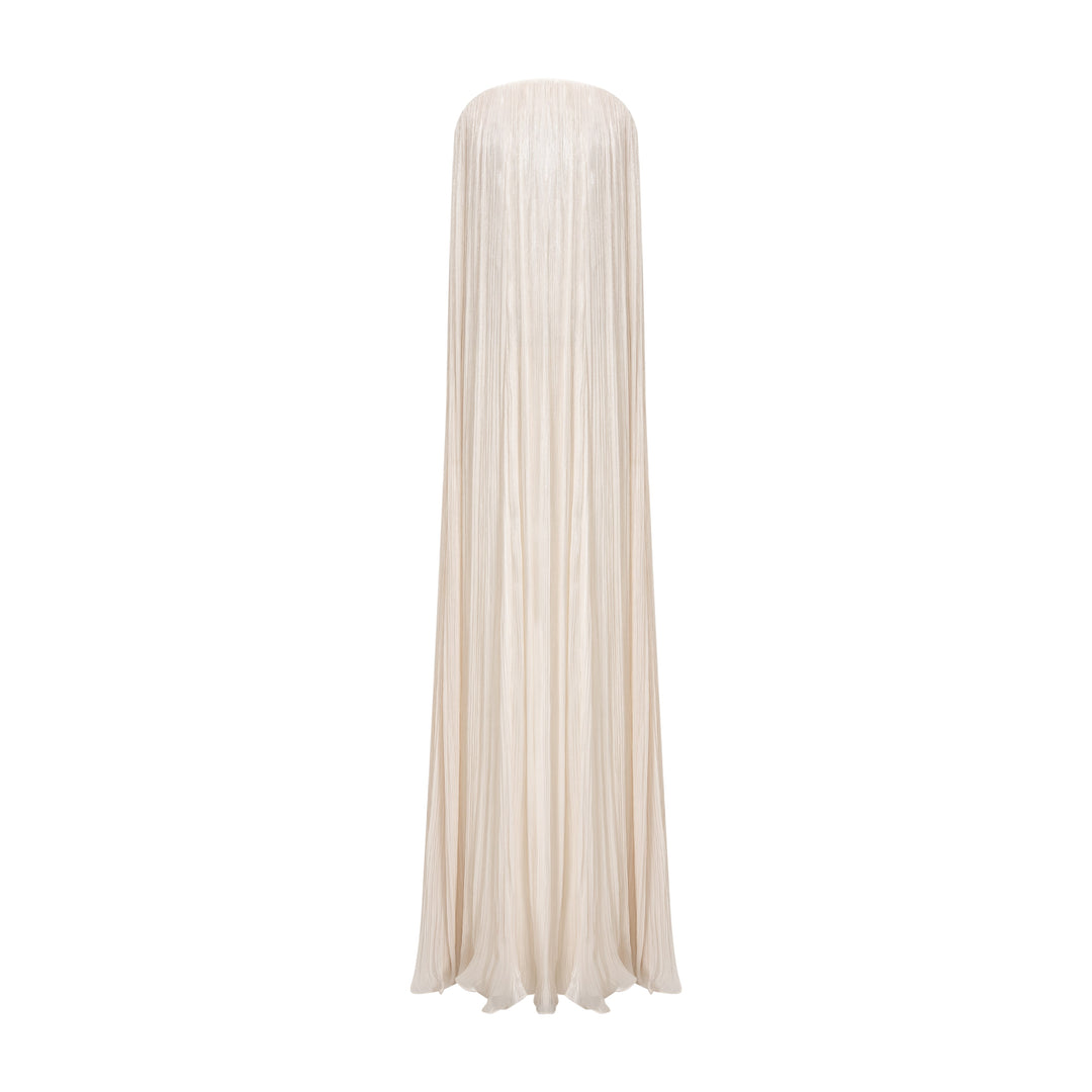 Strapless Hand Pleated Silk Dress