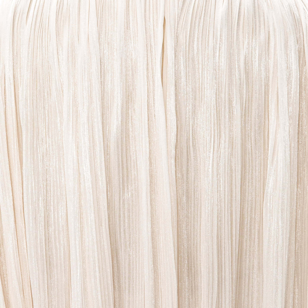 Strapless Hand Pleated Silk Dress