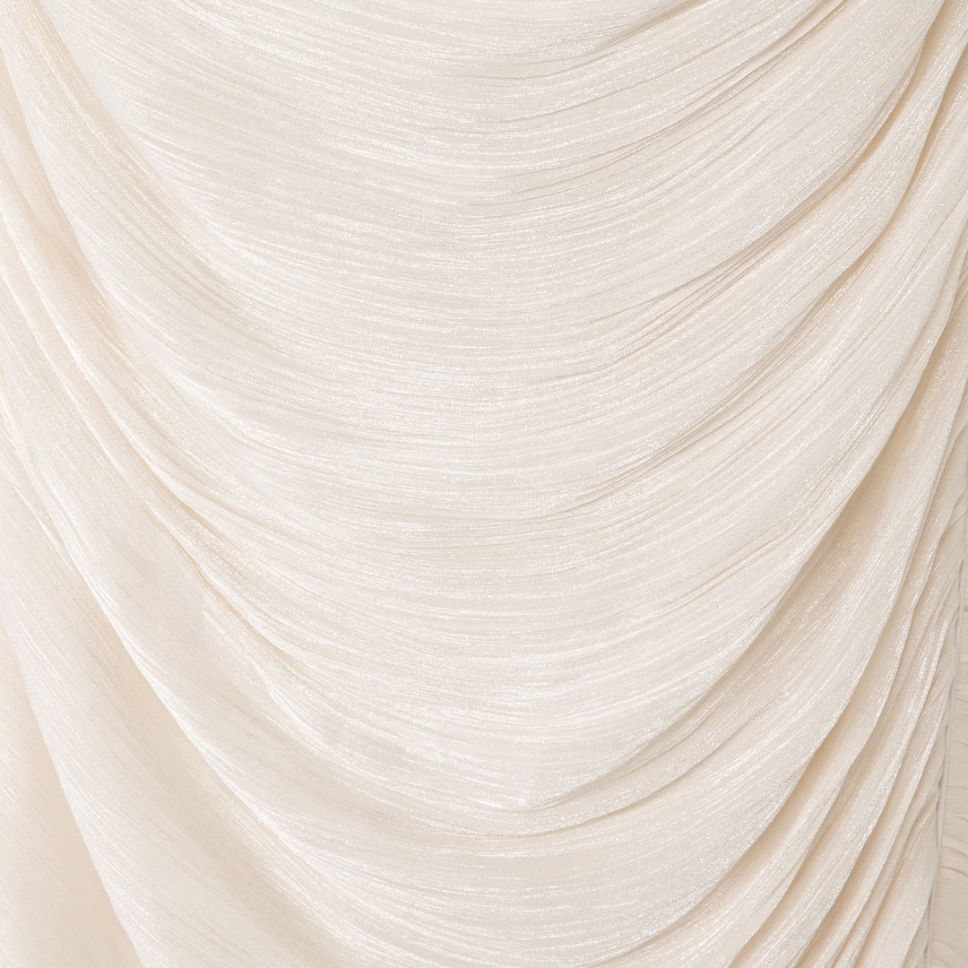 Straight Cut Pleated Silk Dress
