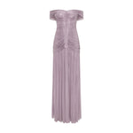 Load image into Gallery viewer, RUCHED SILK SATIN OFF SHOULDER GOWN
