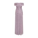Load image into Gallery viewer, RUCHED SILK SATIN OFF SHOULDER GOWN

