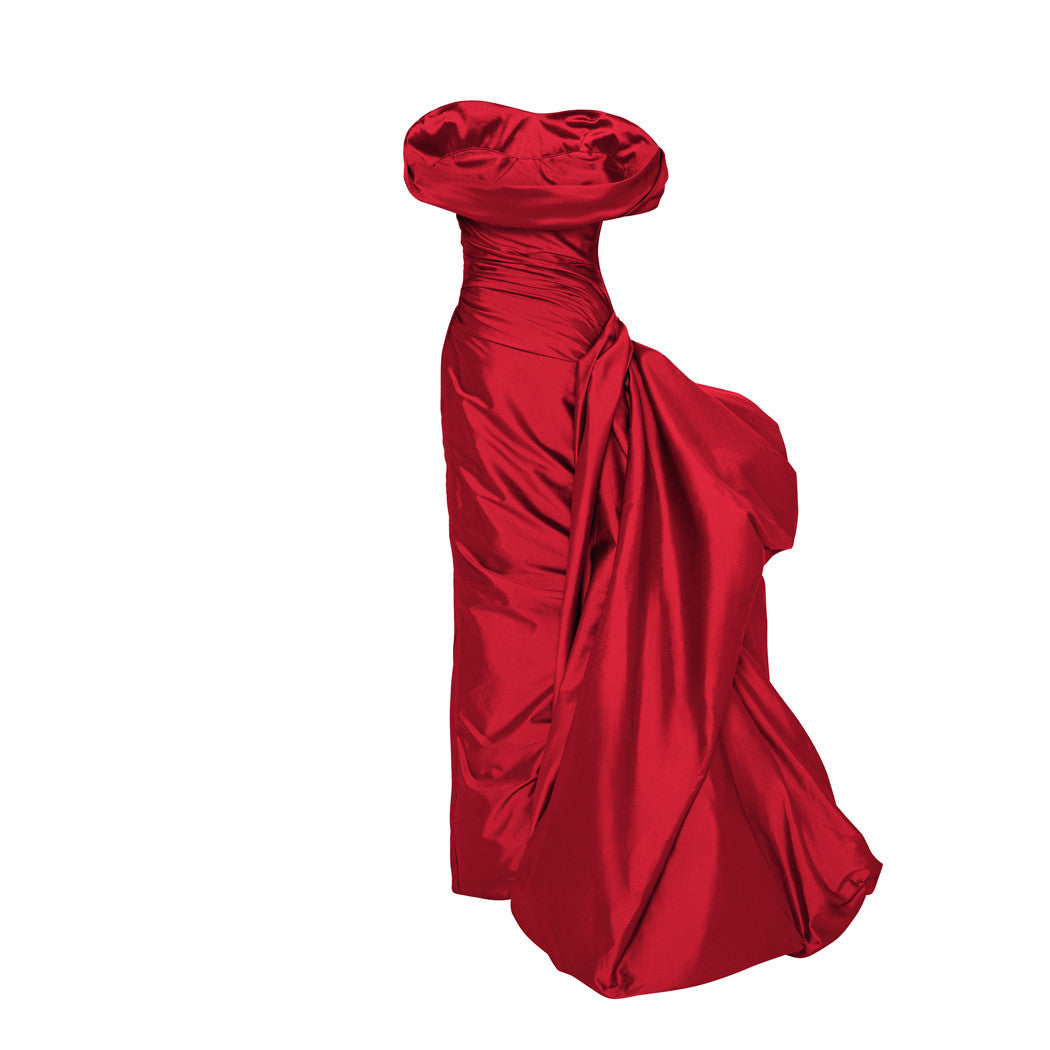 DRAPED TAFFETA WITH SIDE TAIL GOWN MARMAR HALIM FASHION DESIGN LLC DRAPED TAFFETA WITH SIDE TAIL GOWN MARMAR HALIM FASHION DESIGN LLC