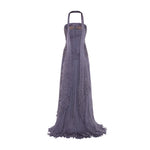 Load image into Gallery viewer, ALINA - STRAPLESS PLEATED CHIFFON GOWN WITH CAPE
