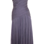 Load image into Gallery viewer, ALINA - STRAPLESS PLEATED CHIFFON GOWN WITH CAPE
