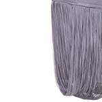 Load image into Gallery viewer, YASMINA - STRAPLESS PLEATED SILK MIDI WITH CORSET AND FRINGES
