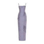 Load image into Gallery viewer, MARISOL - STRAPPY PLEATED TAFFETA GOWN WITH EMBROIDERY
