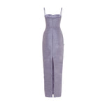 Load image into Gallery viewer, MARISOL - STRAPPY PLEATED TAFFETA GOWN WITH EMBROIDERY

