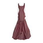 Load image into Gallery viewer, MELISA - TAFFETA FISH-CUT GOWN WITH EMBROIDERED STRAPS
